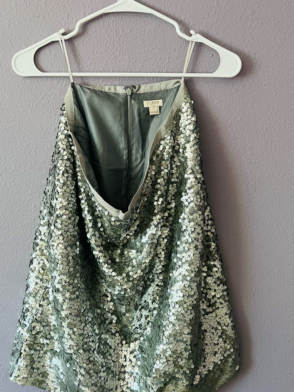 J. Crew Silver Sequin Pencil Skirt